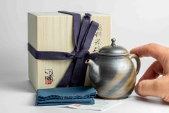 Masaaki Kobashi Ao-Bizen Migaki Hidasuki Teapot - 170ml