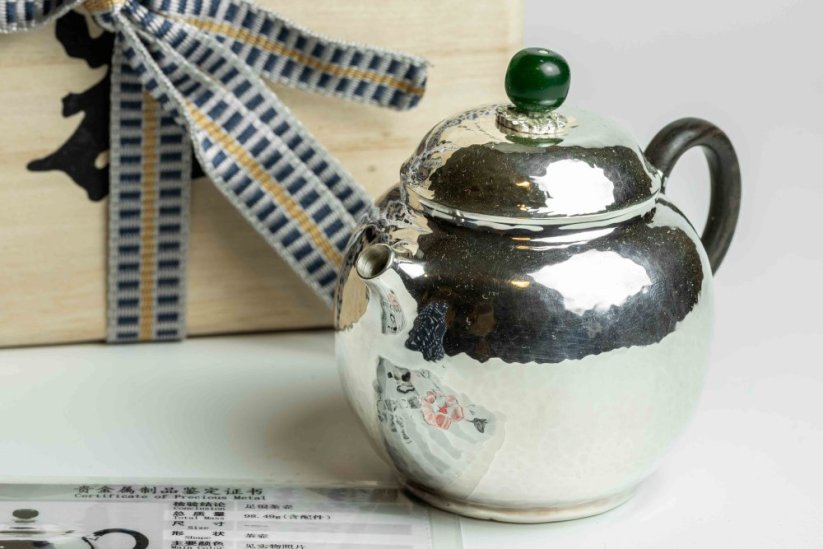Pure Silver Jade Tea pot - 130ml