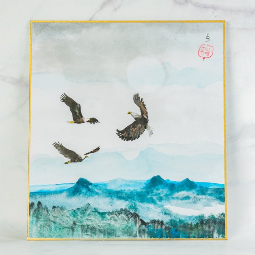 Sumie Shikishi - 24x27 cm - Orel