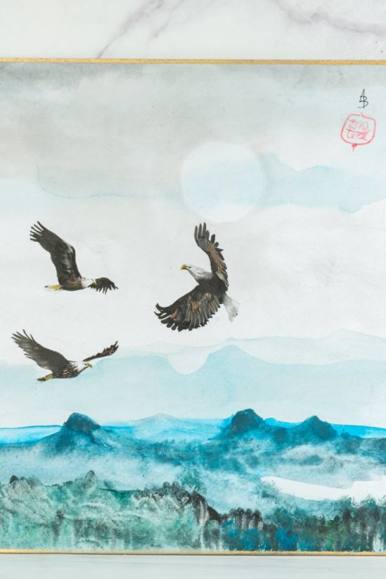 Sumie Shikishi - 24x27 cm - Orel