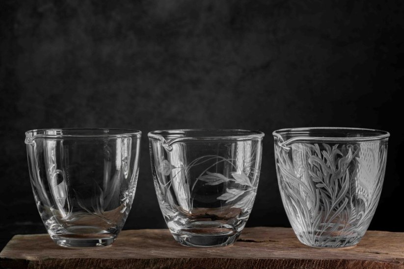 Handmade Czech Glass Carved Pitcher - 250ml