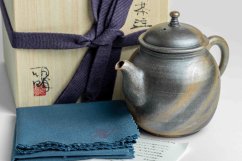 Masaaki Kobashi Ao-Bizen Migaki Hidasuki Teapot - 170ml
