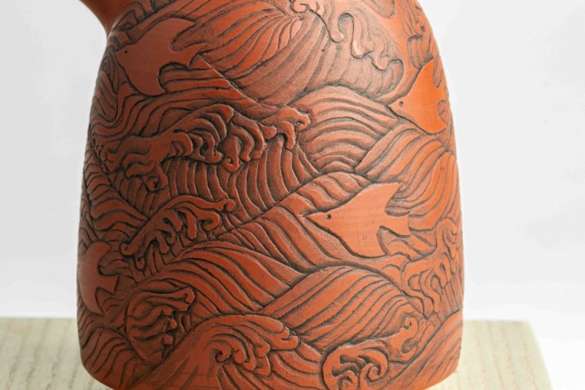 Konishi Yohei Kyusu Waves Carving - 260 ml