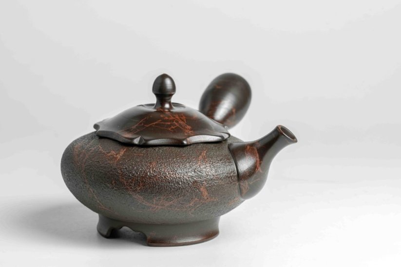 Koshin Marble Seaweed Flat Kyusu - 190ml