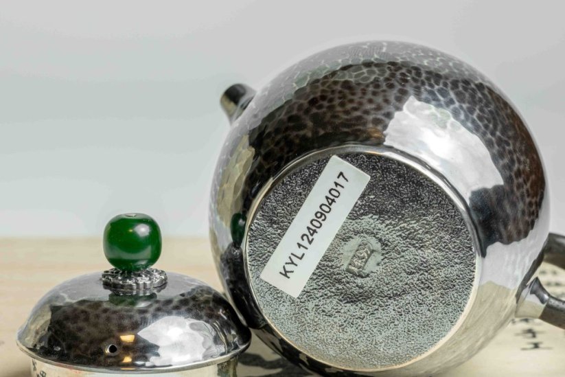 Pure Silver Jade Black Finish Tea pot - 130ml