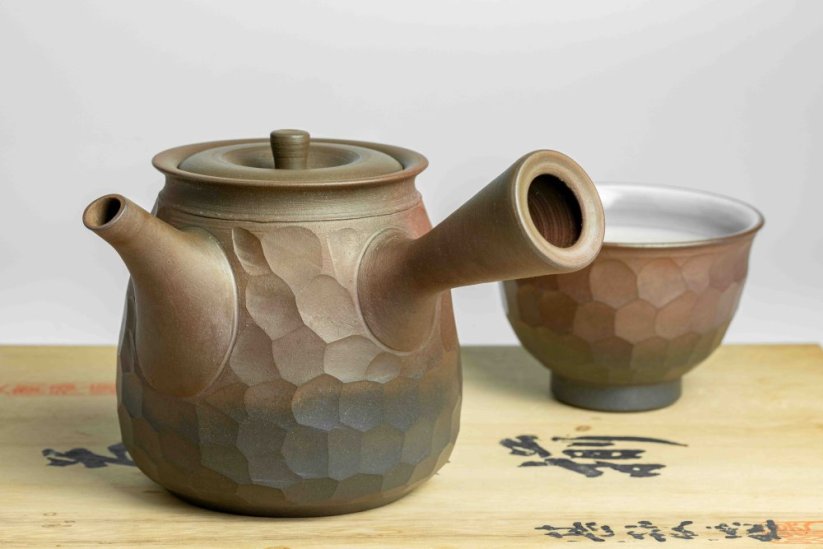 Jinshu Vintage Diamond Cut Yohen Kyusu Set - 350ml, 5*120ml