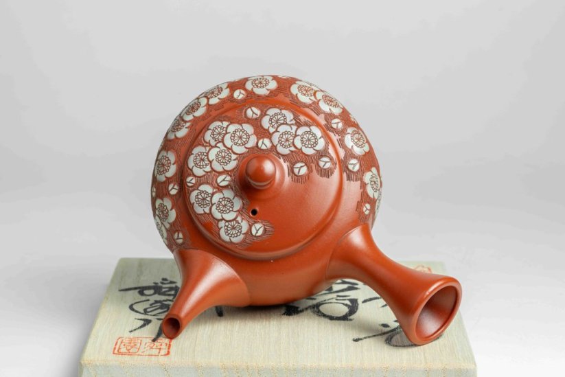 Shunen Mano Double-layer Red Plum Blossom Kyusu - 250 ml