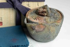 Masaaki Kobashi Bizen Yohen Gold Decorated Cloud and Dragon Hohin - 140ml