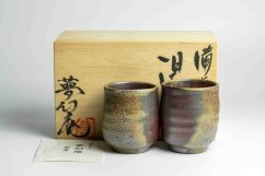Yamaten Kiln Vintage Bizen Yunomi Set