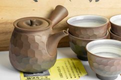 Jinshu Vintage Diamond Cut Yohen Kyusu Set - 350ml, 5*120ml