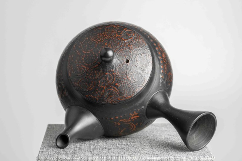 Reiko Vintage Black Red Flowers Kyusu - 240ml