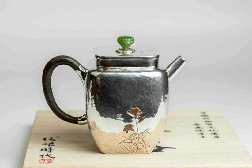Pure Silver Flowers Tea Pot - 150ml