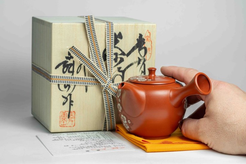 Shunen Mano Double-layer Red Plum Blossom Kyusu - 250 ml