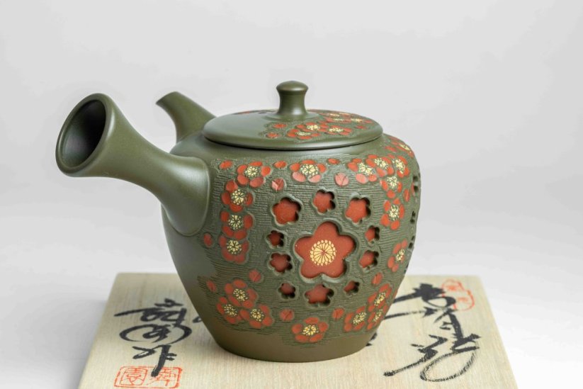 Shunen Mano Double-layer Plum Blossom Kyusu - 250 ml