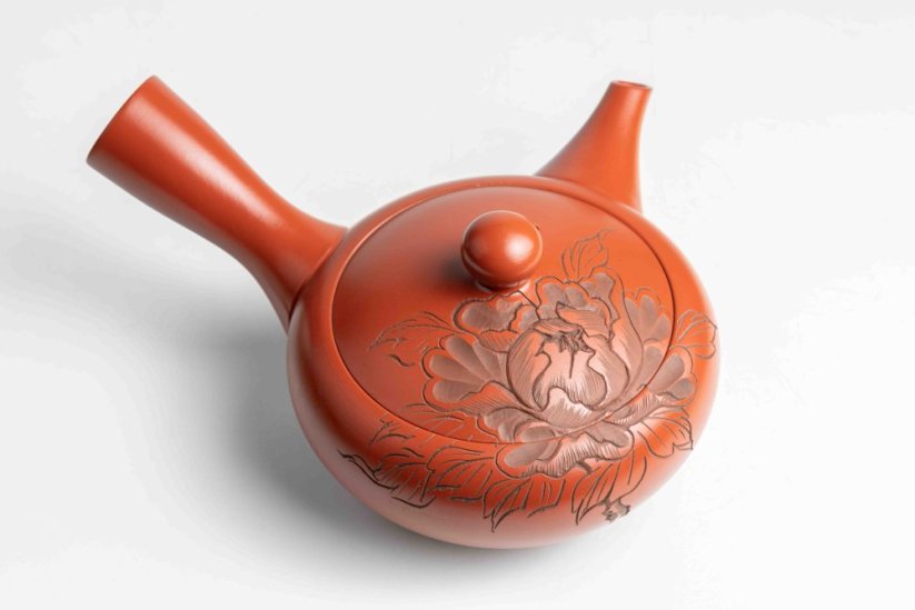 Vintage Peony Carved Kyusu - 250ml