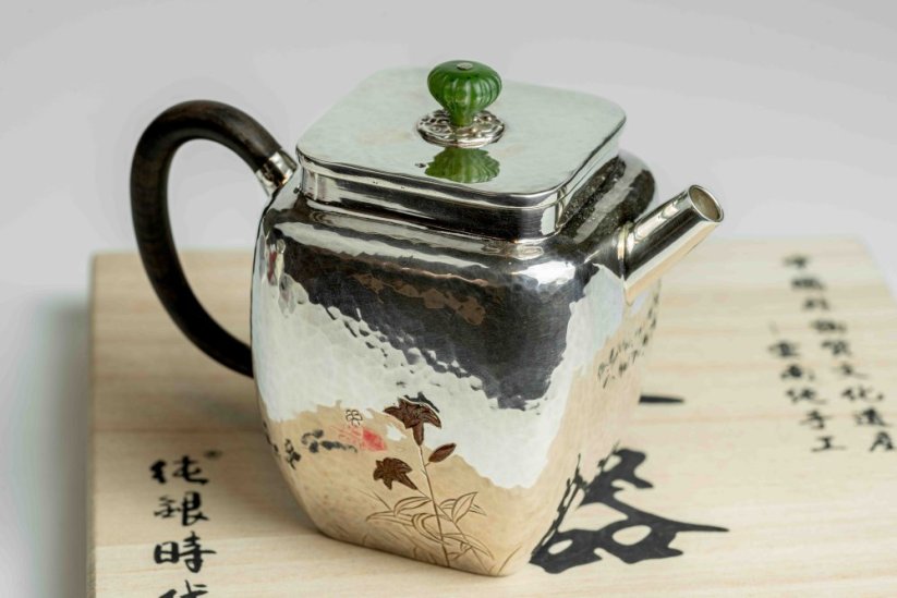Pure Silver Flowers Tea Pot - 150ml
