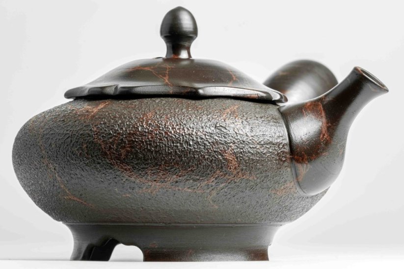 Koshin Marble Seaweed Flat Kyusu - 190ml