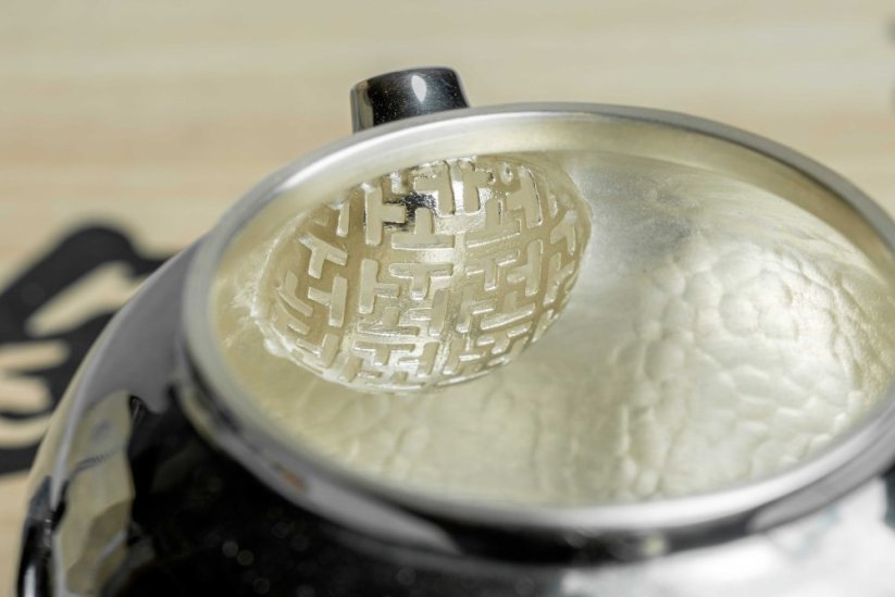 Pure Silver Jade Black Finish Tea pot - 130ml