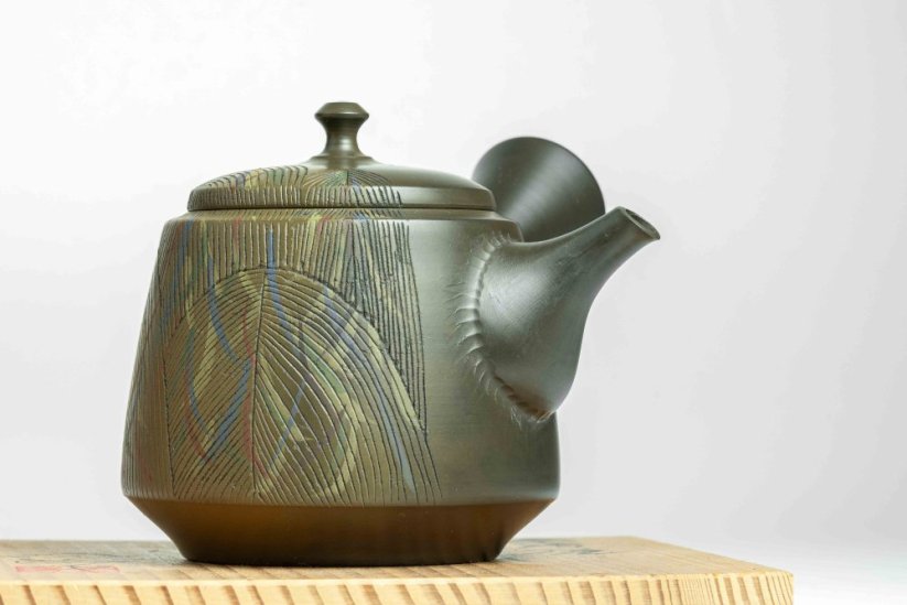 Shoyo Itoh Carved Leaves Kyusu - 250ml