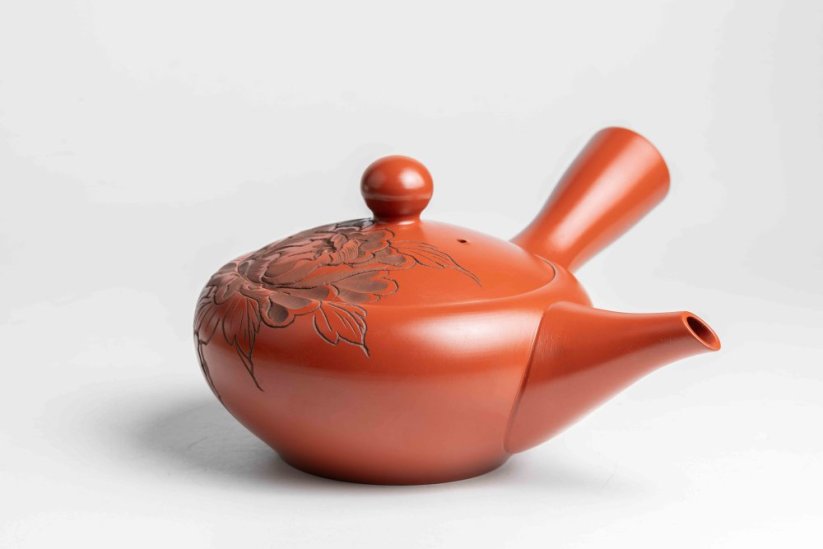 Vintage Peony Carved Kyusu - 250ml