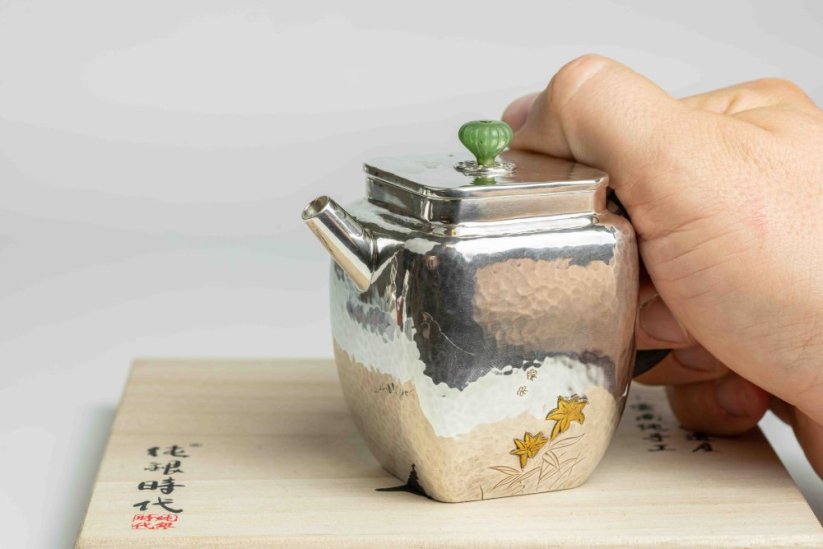 Pure Silver Flowers Tea Pot - 150ml