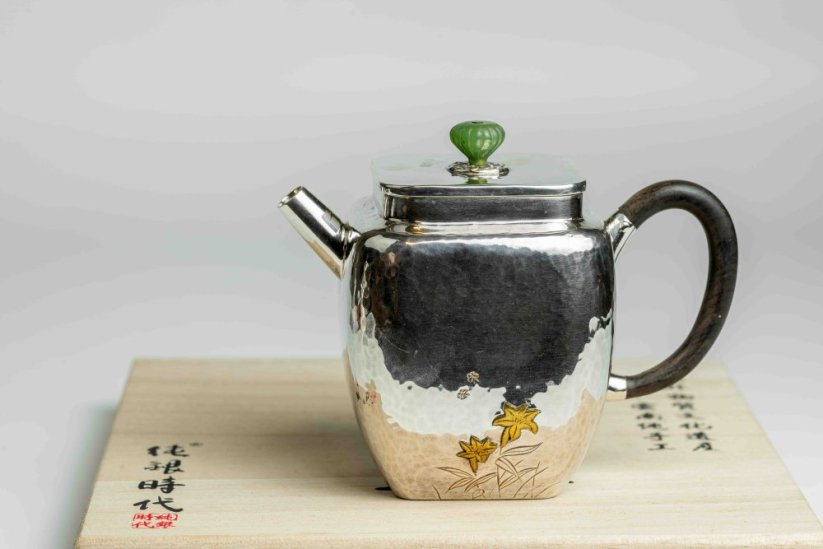 Pure Silver Flowers Tea Pot - 150ml