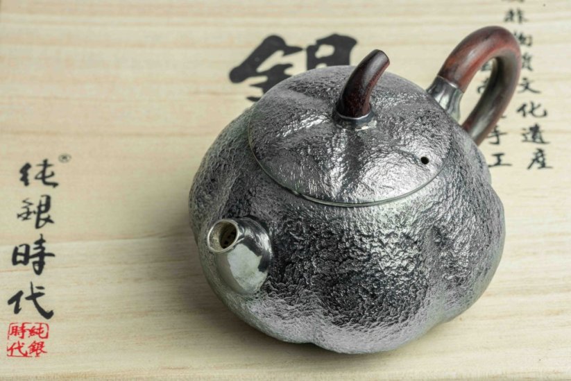 Pure Silver Black Pumpkin Tea pot - 120ml