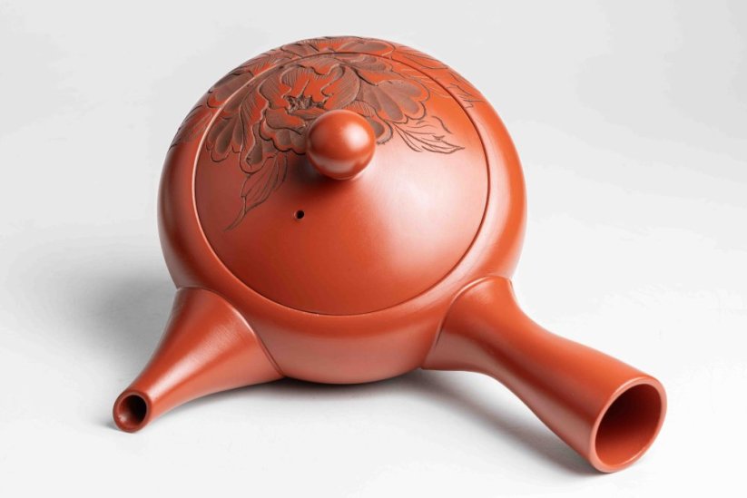 Vintage Peony Carved Kyusu - 250ml