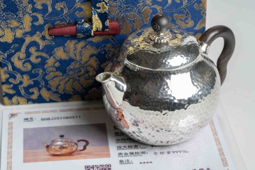 Pure Silver Hammered Tea Pot - 130ml