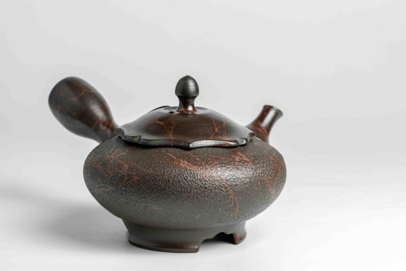 Koshin Marble Seaweed Flat Kyusu - 190ml