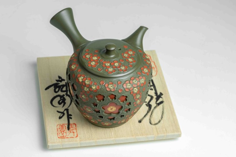 Shunen Mano Double-layer Plum Blossom Kyusu - 250 ml